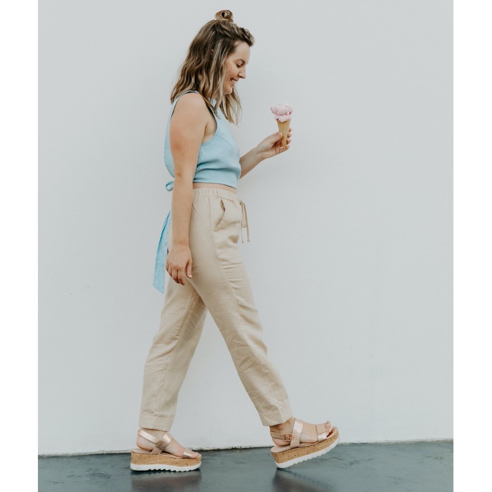 • Vegan Resort Wear • Linen Lounge Pant in Sahara